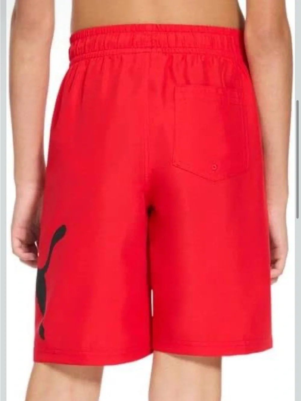 Puma Red Swim Shorts with Black Puma Cat
